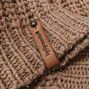 Etiquetas personalizadas de cuero con tu logo, etiquetas personalizadas para tejer y crochet, etiquetas logo branding con tornillo para bolsos de crochet, 10x1 cm