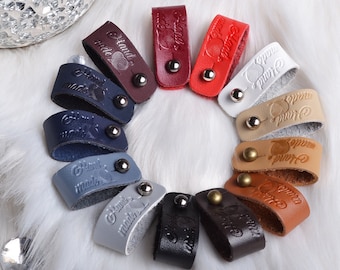 Handmade faux leather tags, Knitting Tags, Crochet Labels PU leather, Vegan Leather tags, eco leather labels, rivet tags handmade