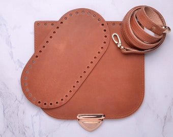 Zipper Closer for Crochet Bags, Genuine Leather Zip Detail for Shopper ...