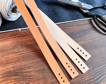 Sewn handles for making handmade bags, vegetable tanned leather straps for knitting and crochet baskets, bag, 70x2 cm replacement sewn strap