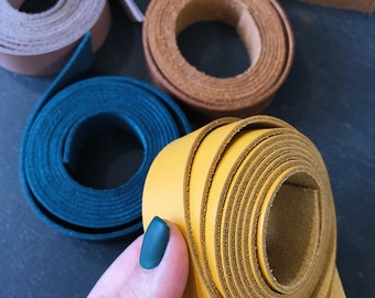 Leather strap for handmade items, genuine leather handcrafted strip, leather for watch strap and bracelet, handmade jewelry, 1.5 m x 2 cm
