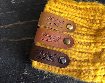  Personalizable Leather Label Crochet Hook Mod. HMG - Leather Handmade  Labels for Hand Made Crafts, Veg Tanned Leather Tags (Customized Text - 30  Pieces)