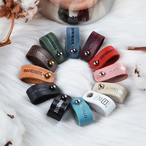Handmade tags, hand wash sign tags, dry flat sign, Tag for knitting, Leather labels, Tag with rivets for crochet items, tags for handmade