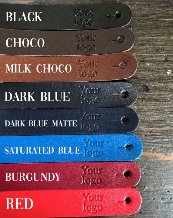 Custom Faux Leather Tags With Rivets, Personalized Eco Faux