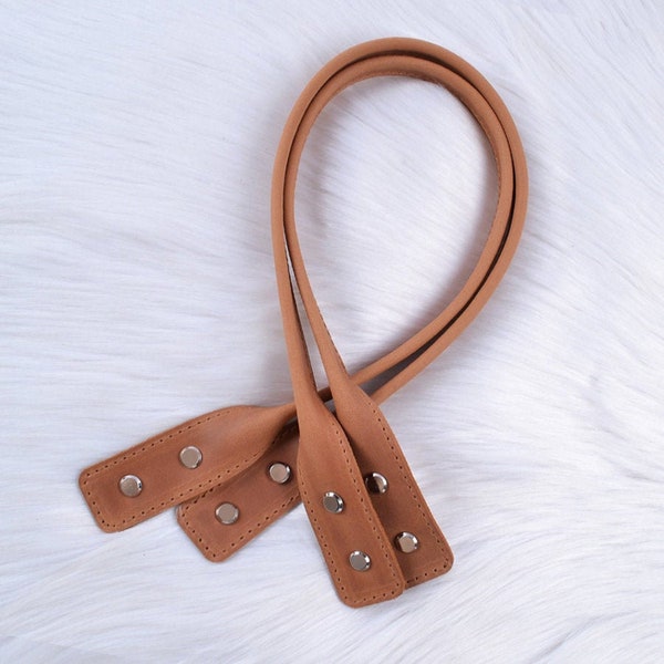 Leather handles with screws for knitting bag, leather strap for backpack, baskets handles handmade bags, knitting bag, crochet bag pattern