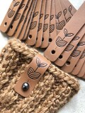 Personalized Leather tags, rivet tags, Labels for knitting, no stitch tag, Custom Leather Labels, My logo labels, leather patch, custom tags product logo