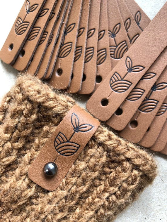 Personalized Leather Tags, Rivet Tags, Labels for Knitting, No Stitch Tag,  Custom Leather Labels, My Logo Labels, Leather Patch, Custom Tags 