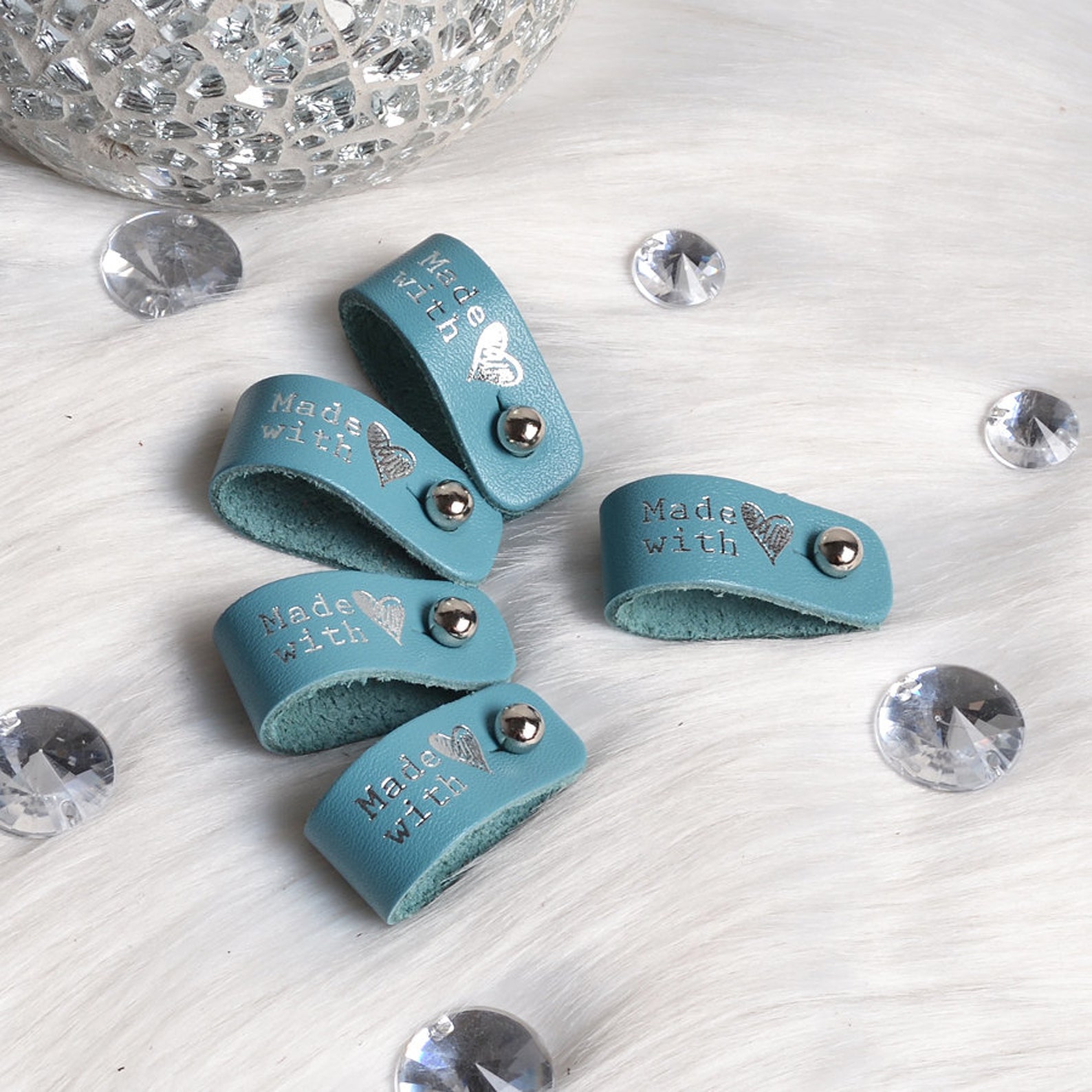 Personalised Leather tags rivet tags Labels for knitting no Etsy