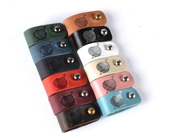 Handmade tags for knitting and crochet with yarn ball, Crochet tags, Leather labels, labels on rivets, tags for crochet, tags for handmade