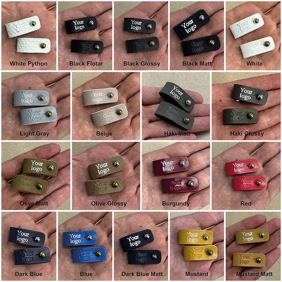 Custom Faux Leather Tags With Rivets, Personalized Eco Faux