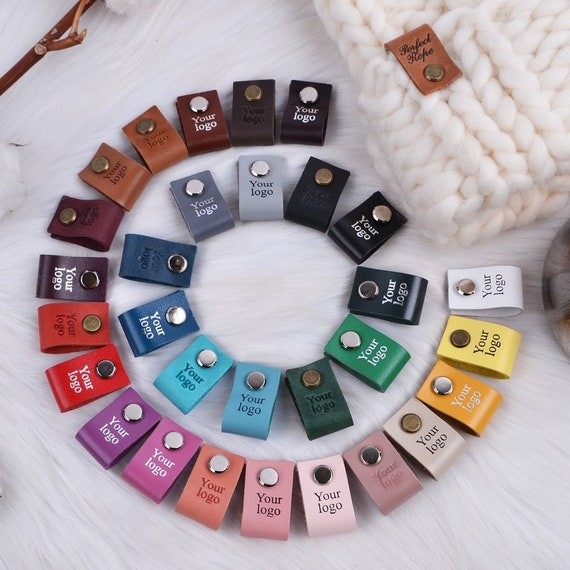 40pcs Knittting Crochet labels for handmade items Customize branding logo  Garment Hat - DIY tags Sewing leather Clothing label