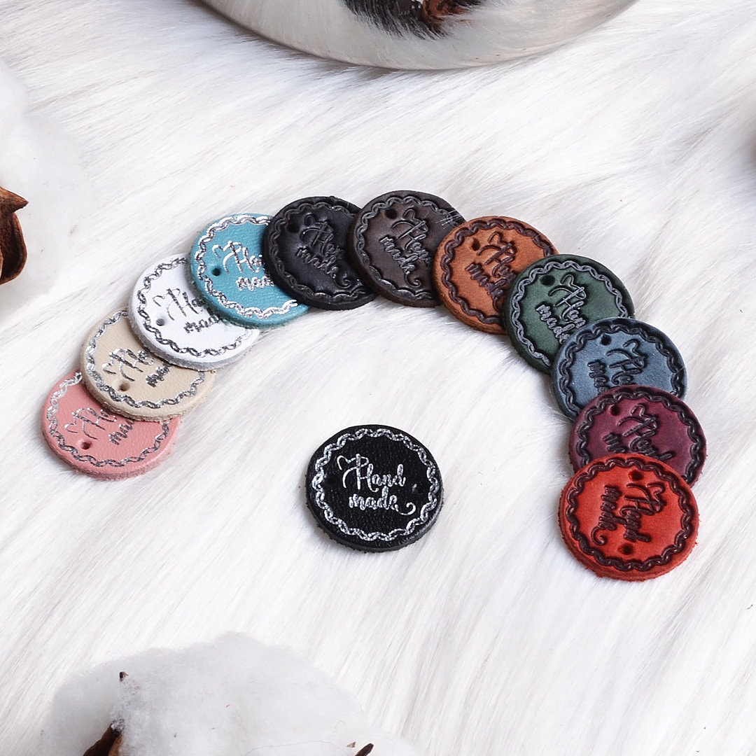 Leather Handmade Circle Tags Knitting Tags Crochet Labels Etsy