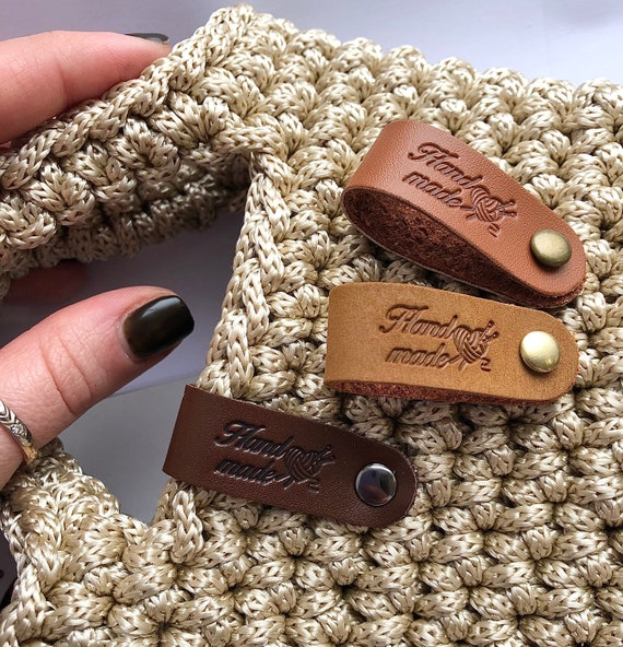 Personalized Leather Tags for Handmade Items Vegan Leather 