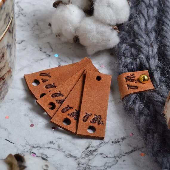  Personalized Leather Label Tags, Custom Knitting Tags, PU  Leather Tags with Metal Rivet, Tags for Handmade Items, Screw On Faux  Leather Tags : Handmade Products