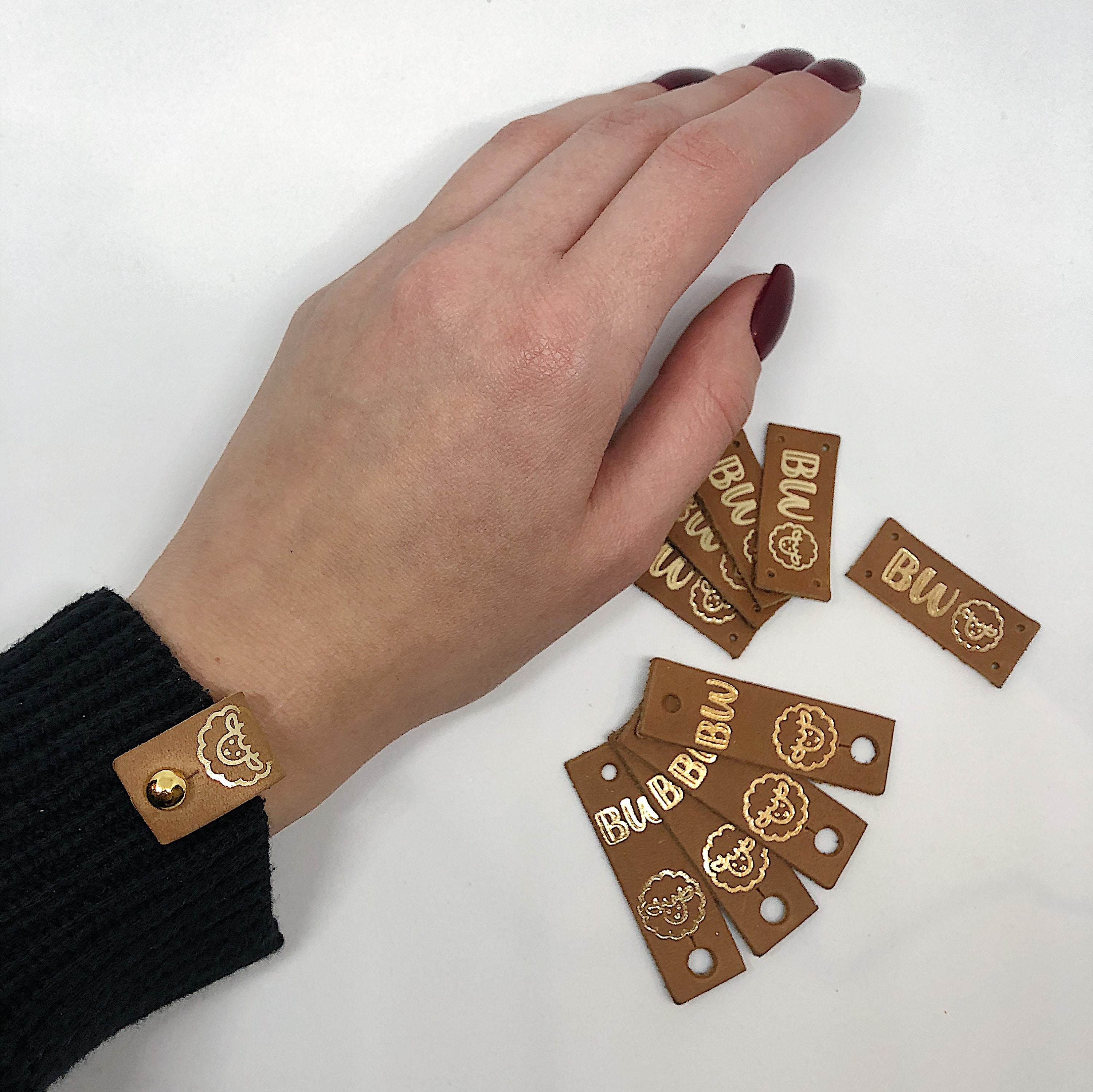 Personalised Leather Tags Rivet Tags Labels for Knitting No Etsy