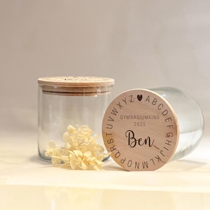 Vorratsglas mit graviertem Holzdeckel, 530ml, personalisierbar