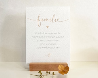 Kartenhalter Holz und oder Karte Familie