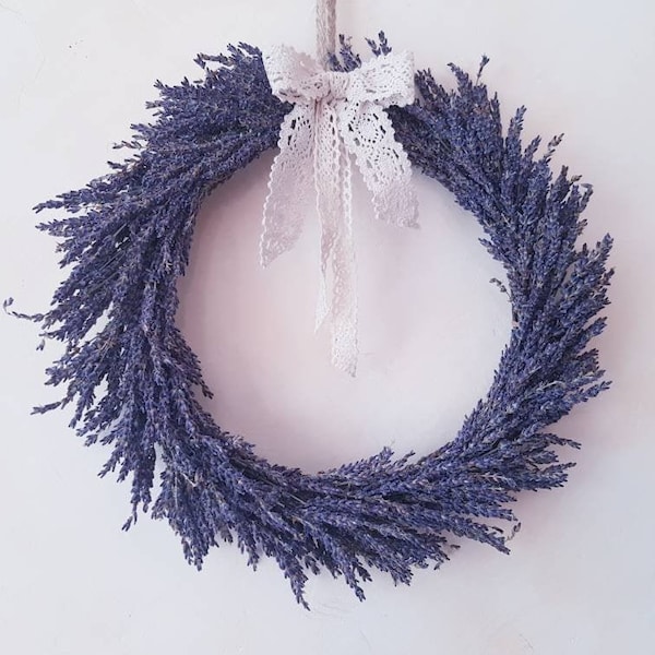 Couronne de lavande séchée / décoration d'intérieur naturelle et durable / couronne décorative Provence, couronne à suspendre