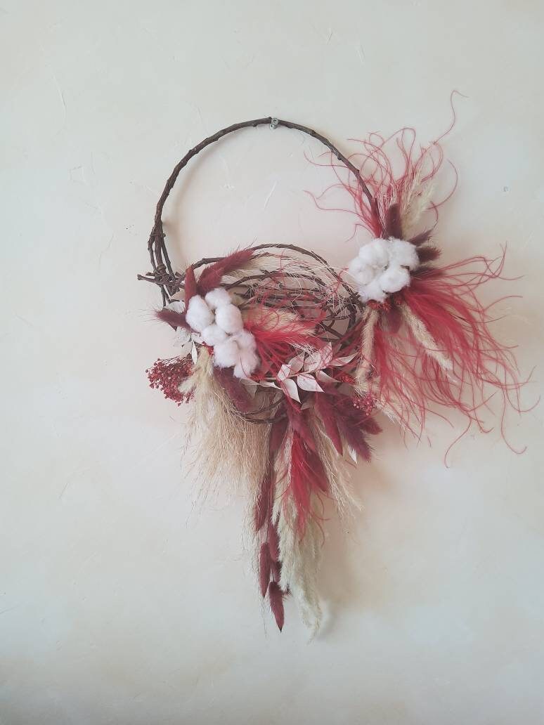 Décoration en Fleurs Séchées à Accrocher/ Couronne de Naturelles/Déco Murale