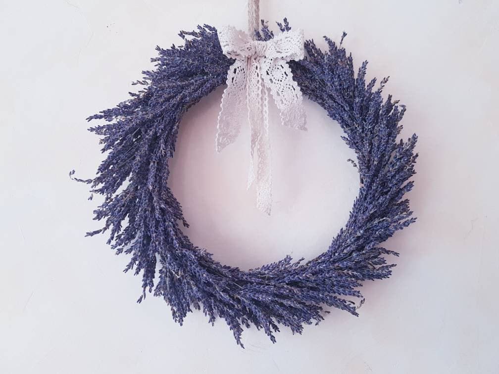 Couronne de Lavande Séchée/Décoration d'intérieur Naturelle et Durable