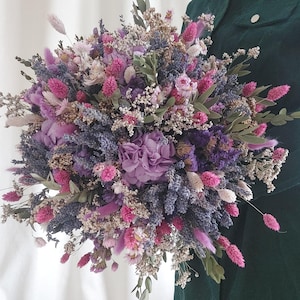 Trockenblumenstrauß Parma Lavendel lila lila, Blumenstrauß zur Dekoration, nachhaltige Dekoration, Lavendel aus der Provence