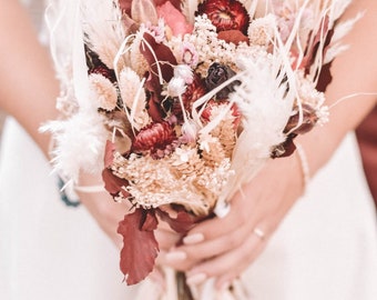 Bouquet de mariée en fleurs séchées / accessoire mariage