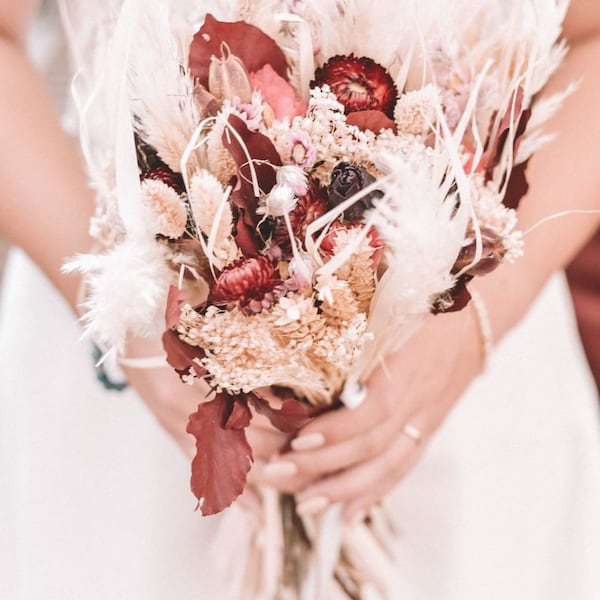 Bouquet de mariée en fleurs séchées / accessoire mariage