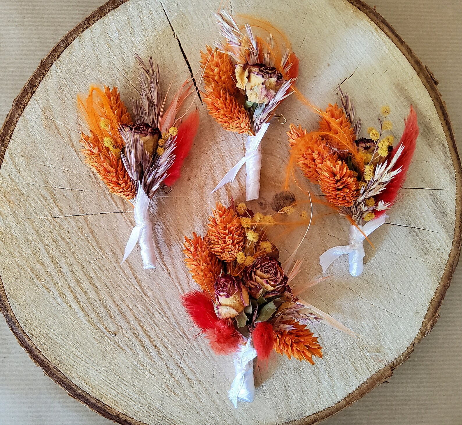 Broche Fantaisie Fleur En Cuir Véritable - Pour Boutonnière, Fête, Mariage - Multicolore, Neuf Avec étiquettes