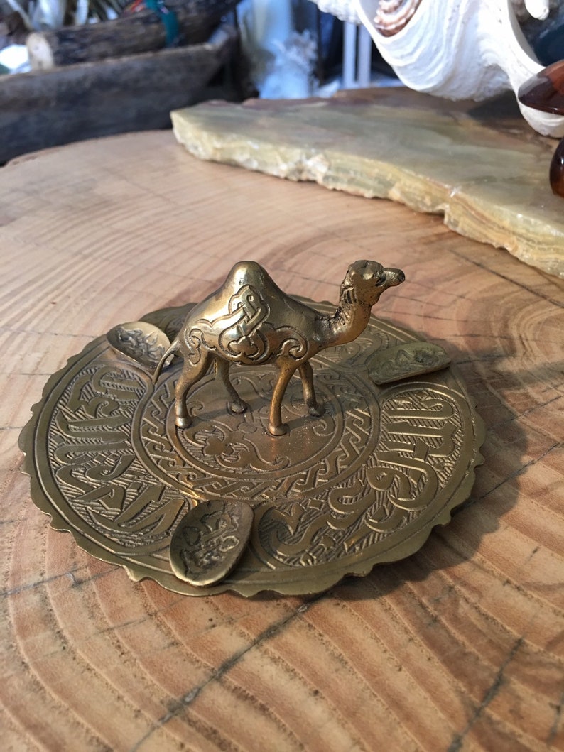 Brass camel ashtray