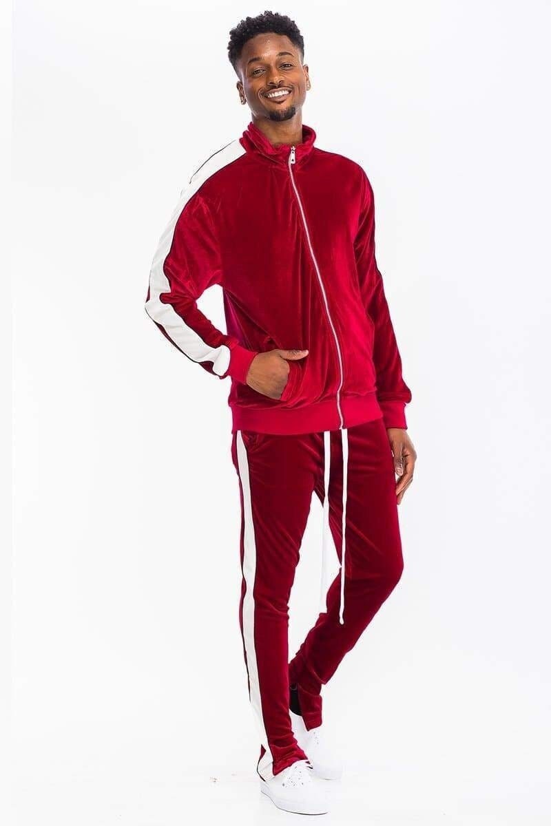 Source Custom Fashion Velvet Tracksuit Mens Velvet Set Long Sleeve Suits Velour  Tracksuit Sets for Men Sporting Suit on m.