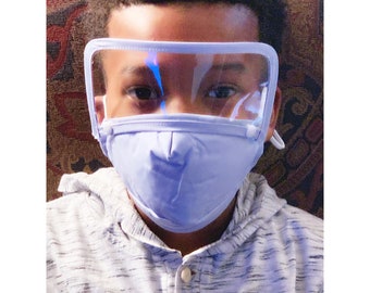 US SELLER Protective Face Mask+Eye Shield Breathing Valve&1PM2.5 Filter Reusable 