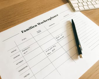 Family Weekly Planner – Printable Weekly Planner – To-Do List & Meal Plan – A4 Download – Family Planner Template – Organization for Parents
