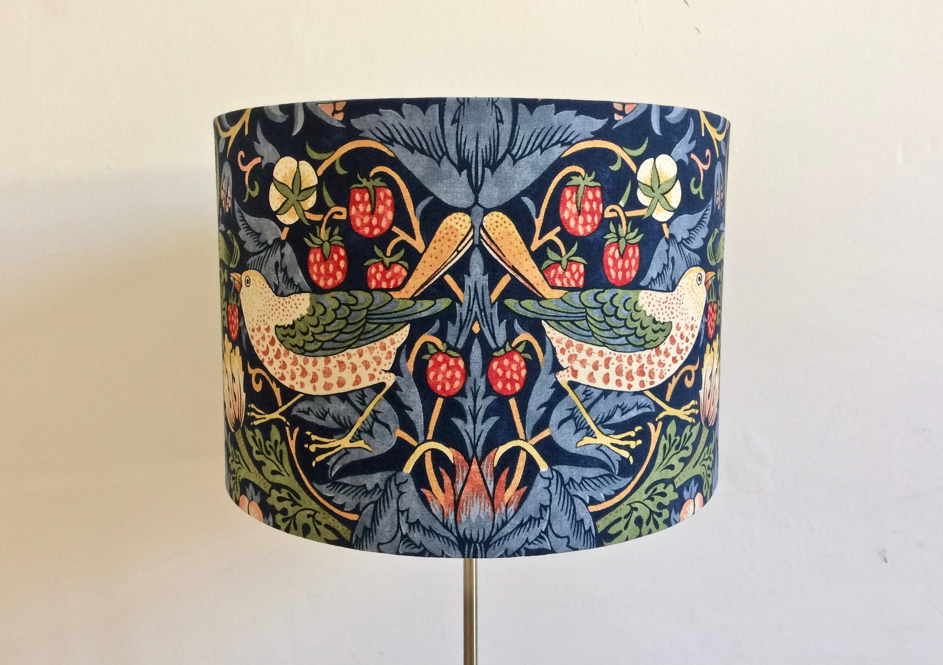 William Morris Lampshade Strawberry Thief Indigo Bird Lamp Table Floor Ceiling Shade Art Deco Victorian - William Morris Lampshade William Morris Lampshade Strawberry Thief Indigo Bird Lamp Table Floor Ceiling Shade Art Deco Victorian - William Morris Lampshade