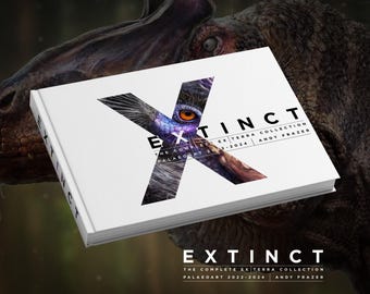 ESTINTO - Libro d'arte sui dinosauri con copertina rigida