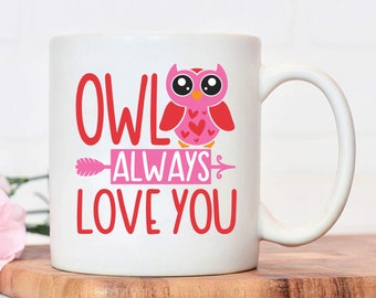 Personalised White Ceramic Mug Love Owl