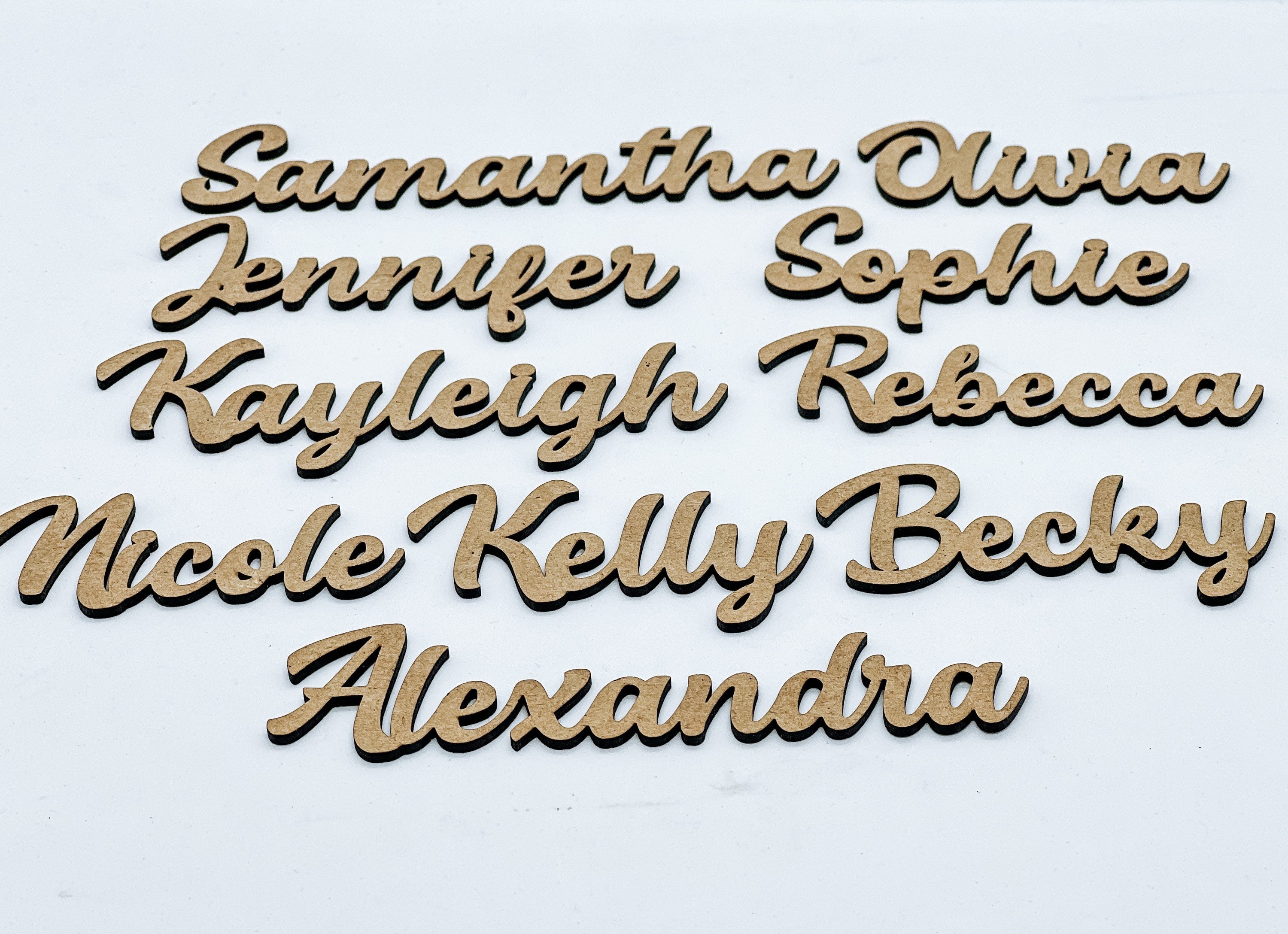 Wooden Place Cards Small Laser Cut Names Personalised Plate Etsy UK