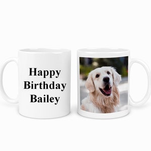 Personalised Photo Mug Unique Gift for him, gift for her, anniversary gift, christmas gift, secret santa gift, birthday gift Photo + Text (Back)