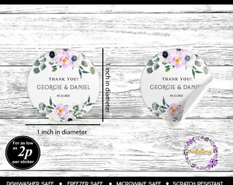 Custom Thank You Stickers: Personalized Round Decals