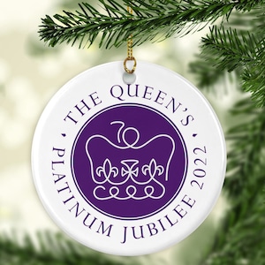 2022 Platinum Jubilee Christmas Ornament - Queen Elizabeth II Platinum Jubilee Commemorative -  The Queen's Platinum Jubilee Emblem