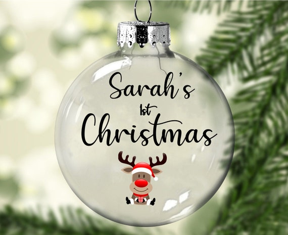 Personalised Christmas Bauble Floating Bauble Name Tree Etsy