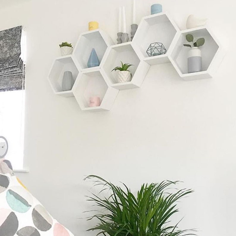 Hexagon Shelves Hexagon Wall Shelf Hexagon Wall Decor Etsy UK