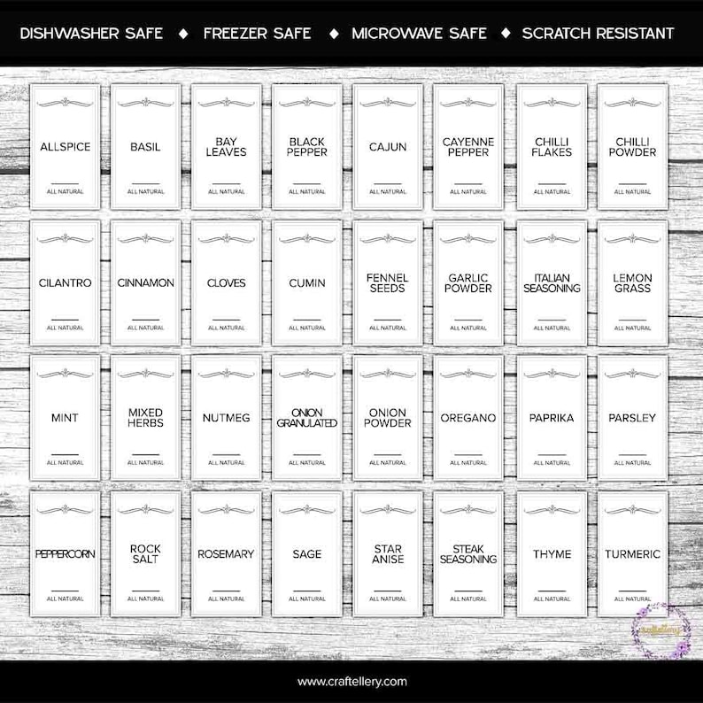 Custom Spice Jar Labels Waterproof Stickers for Herbs Spices Etsy UK