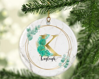 Personalised Name Initial Christmas ornament, Boho Name Initial Christmas ornament, Custom Christmas ornament, Customised Christmas ornament