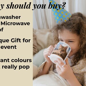 Benefits, dishwasher proof, unique gift with vibrant colours that really pop