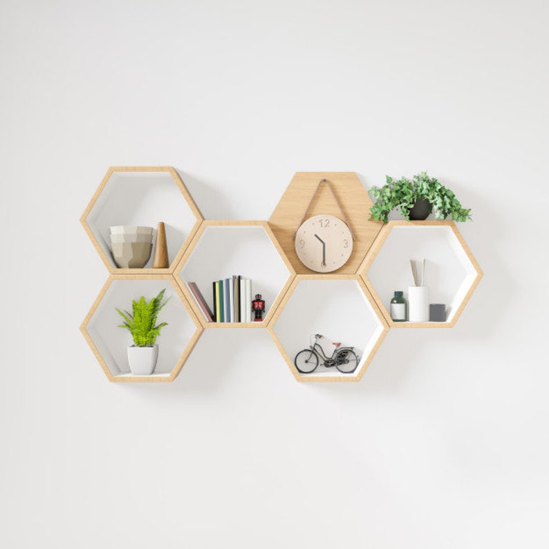 Hexagon Shelves Hexagon Wall Shelf Hexagon Wall Decor Etsy UK