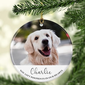 Personalised Dog Memorial Christmas Ornament - Christmas Tree Hanging Ornament - Pet Memorial Ornament - Dog Lovers Memorial Gift - Ornament