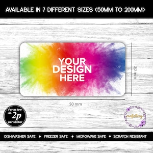 Personalised Round Edge Rectangle Stickers, Custom Design Sticker, Customised Logo Label, Business labels, Waterproof glossy stickers