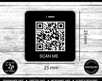 96 X Personalised QR Code Barcode Stickers Sticky Labels - Etsy UK