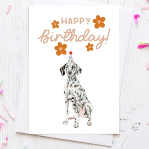 Dalmatian Birthday card, Birthday card, dog lover, Dog birthday card, Dalmatian, Birthday party, cute cards, dog party, Dog Birthday