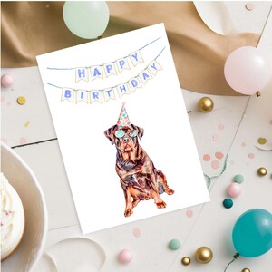 Rottweiler Birthday card, Birthday card, dog lover, Dog birthday card, Rottweiler, Birthday party, cute cards, dog party, Dog Birthday